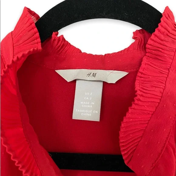 SOLD H&M Red Chiffon Dress 2 - Picture 3 of 4